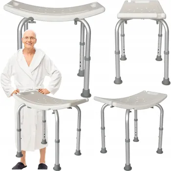 Nastavitelná koupelnová stolička nosnost 120 kg bílá