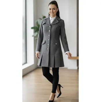 Dámský kabát dámský kabát LEE COOPER - GREY - M (Lee Cooper Wool Coat Ladies)