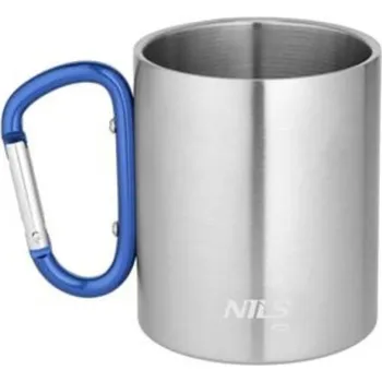 NILS CAMP Kempingový hrnek NILS Camp NC17110 s karabinou 300ml modrý