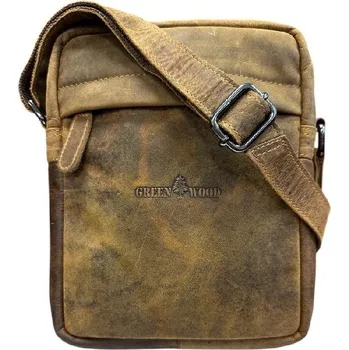 Green Wood pánská kožená crossbody hnědá 658838 camel