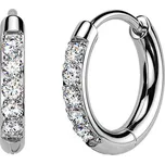 Šperky4U Titanové náušnice kruhy s moissanity, 12 mm - MOT1001-12