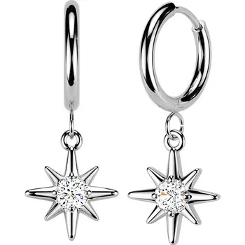Náušnice Šperky4U Visací ocelové náušnice hvězdy - OPN2021-ST
