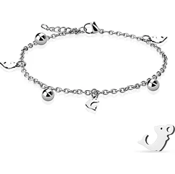 Šperk Šperky4U Dámský ocelový náramek na nohu s delfínky - RN1149