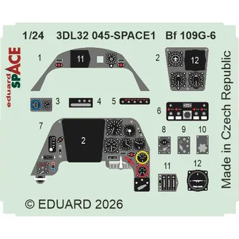 Plastikový model Eduard 1/24 Bf 109G-6 SPACE (AIRFIX)