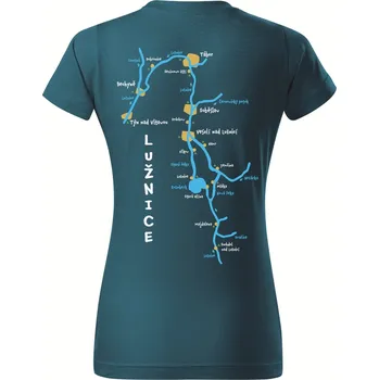 Dámské tričko DOBRÝ TRIKO Dámské tričko s potiskem Lužnice Barva: Petrolejová, Velikost: 2XL