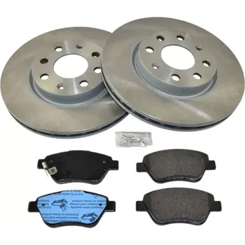 Brzdový kotouč Sada přední brzdové kotouče + destičky OPEL CORSA D 2006-2014 - 257 mm (OPEL 13317922 569024 569065 93197241 13317922 93188917 93188918 FIAT 51806099 51806103 51830236 55700398 55700918 55700920 55700921 55700923 55702569 569024)