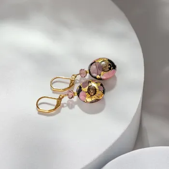 Náušnice Lampglas Náušnice Vintage Flame s 24karátovým zlatem v perlách Lampglas Materiál zapínání náušnic: pozlacené stříbro Ag 925/1000