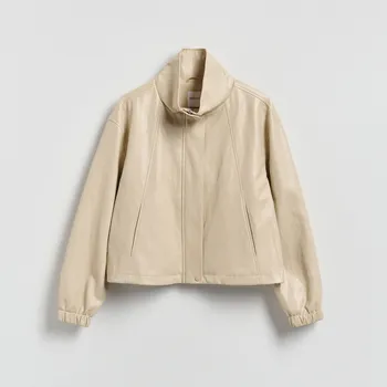 Dámský kabát Reserved - Melanžová péřová bunda - béžová - 484IA-08X - 484IA-08X-XL