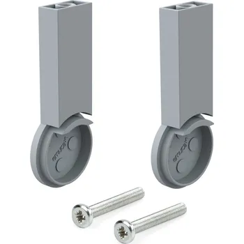 Nábytkové kování Emuca S.R.L. Držák šatní tyče O 28 MM, montáž do půdy, šedý, sada L+P