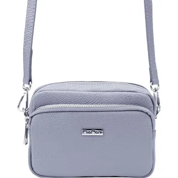 Kabelka Kožená crossbody kabelka MiaMore 01-062 SL světle modrá