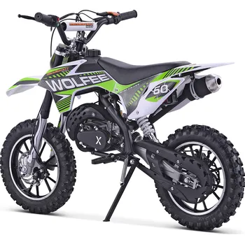 malá motorka Minicross Gazelle 49ccm E-start zelená sedlo 61cm