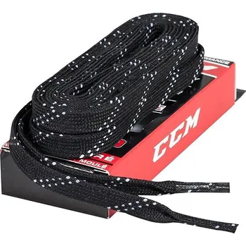 Oblečení a móda CCM Voskované hokejové tkaničky do bruslí Wax Laces 305 cm, černé