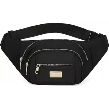 Kabelka Ledvinka do pasu GP104 (Dámská stylová a praktická ledvinka do pasu i přes rameno, černá, voděodolná, 4 kapsy na zip)