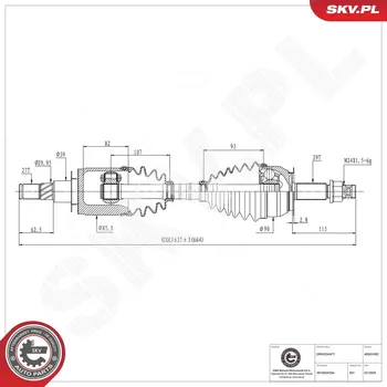 ESEN SKV Hnací hřídel ESN 40SKV092