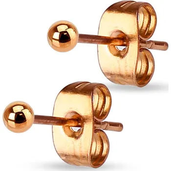 Náušnice Šperky4U Ocelové náušnice - kuličky pozlacené - OPN1005-02