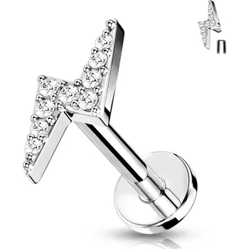 Piercing Šperky4U Labreta / cartilage piercing - blesk - LB0033ST-1208