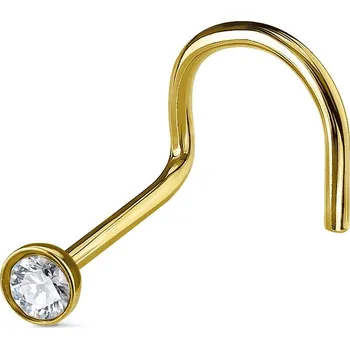 Piercing Šperky4U Zlacený zahnutý piercing do nosu - N0047-GD