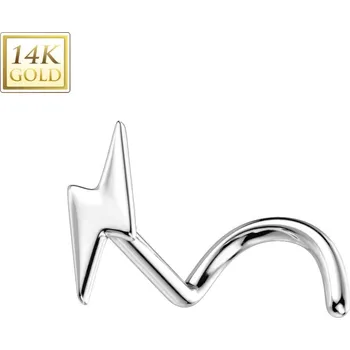 Piercing Šperky4U Zlatý piercing do nosu - blesk, Au 585/1000 - ZL01238-WG