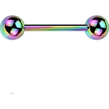 Piercing Šperky4U Piercing do jazyka - duhový, 1,6 x 14 mm - PJ01053-1614