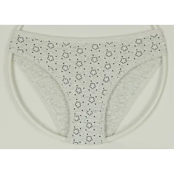 Kalhotky MEDOOSI Bavlněné kalhotky s kraječkou vzor 977 Velikost: XL, Barva: šedá