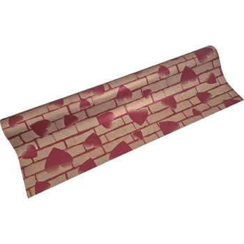 Stuha Floristická fólie 50cm x 9,1m - serdce cihla 18/17 zlatá