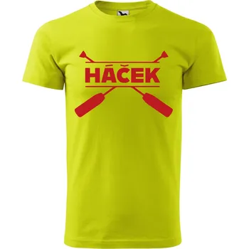 Pánská móda DOBRÝ TRIKO Pánské tričko s potiskem Háček pádla Velikost: 2XL, Barva: Limetková