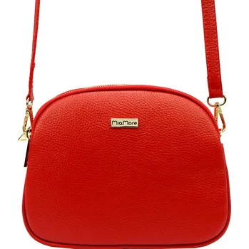 Kabelka Kožená crossbody kabelka MiaMore 01-064 červená