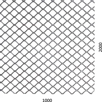 Plech tahokov čtvercová oka 20 x 15 mm, můstek 1,7 mm, Fe - rozměr 1000 x 2000 x 1,5 mm, bez povrchové úpravy