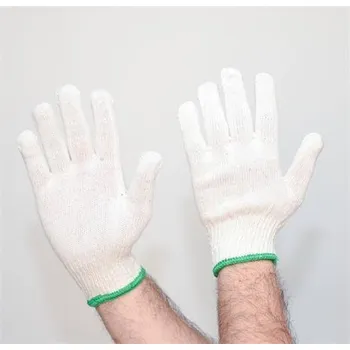 Pracovní rukavice Ochranné rukavice, přírodní bílá, pletené, velikost L, směs bavlny a polyesteru, 12 párů, SF0001-9