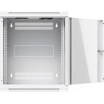Rozvaděč Ubiquiti UniFi 12U nástěnný rackový rozvaděč, hloubka 450 mm, skleněné dveře