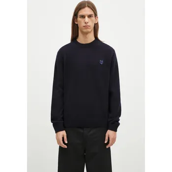 Dámský svetr Vlněný svetr Maison Kitsuné Bold Fox Head Patch, S, námořnická modř, 59X