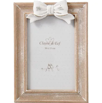 Rám na obraz Dřevěný fotorámeček s mašličkou - 14*2*20 cm / 10*15 cm