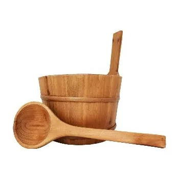 EMENDO Saunové vědro s naběračkou - světlé