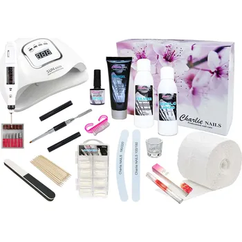 Startovací sada na Polygel nehty XXXL 180W bílá s bruskou 10W