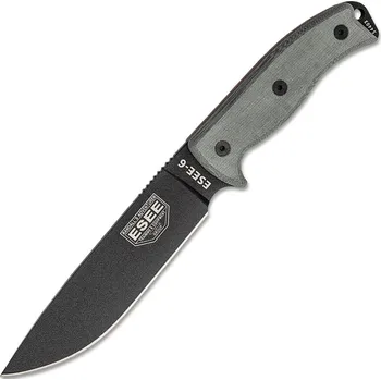 kapesní nůž ESEE Knives Model 6 černá čepel, šedá micarta rukojeť, tvarované pouzdro