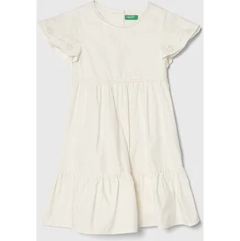 Dámská móda Dětské bavlněné šaty United Colors of Benetton 4AC7GV01K.P.Seasonal béžová 01X, vel. 82