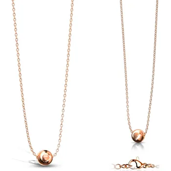 Náhrdelník Šperky4U Zlacený ocelový náhrdelník s kuličkou - OPD0179-RD