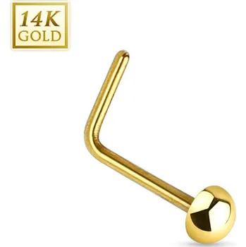 Piercing Šperky4U Zlatý piercing do nosu půlkulička, Au 585/1000 - ZL01034-YG