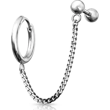 Piercing Šperky4U Náušnice + cartilage piercing do ucha s řetízkem - CP1068-ST