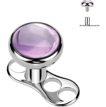 Piercing Šperky4U Kompletní microdermal piercing TITAN, ametyst - MD046