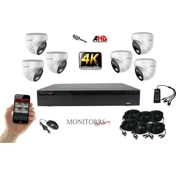 Kompletní kamerový systém Monitorrs Security 4K AHD 6 kamerový set 8 Mpix WDome (6037K6) (Monitorrs Security)