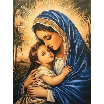 Puzzle NORIMPEX Diamantové malování Panna Maria s dítětem 30x40cm (cs, Norimpex)