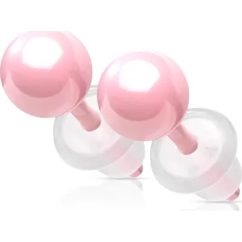 Šperk Šperky4U Růžové keramické náušnice kuličky 4 mm - KM2013-P