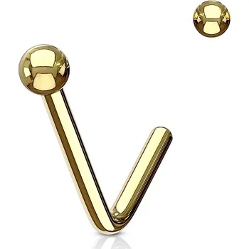 Piercing Šperky4U Zahnutý piercing do nosu kulička - N0075-GD