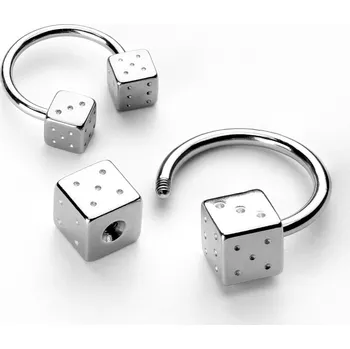 Piercing Šperky4U Podkova - hrací kostky - PV01001-1210