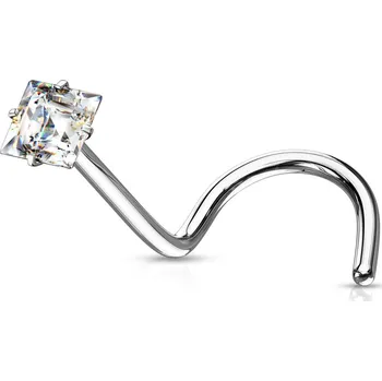 Piercing Šperky4U Zahnutý piercing do nosu čtvereček - N0137C