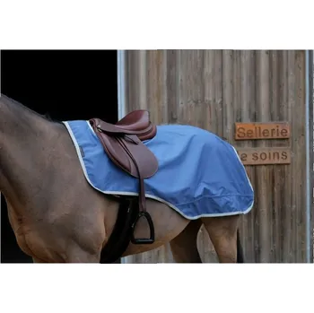 Deka pro koně Bederní nepromokavá deka EQUITHME TYREX 600D fleece - Modrá Modrá 155 cm