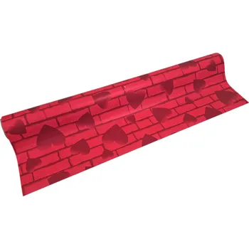 Stuha Floristická fólie 50cm x 9,1m - serdce cihla 22/17 červená