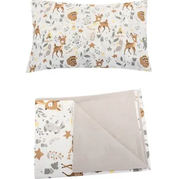 Povlečení Bomimi Povlečení 120x90 cm (peřinka + polštářek) Lesní zvířátka/béžová