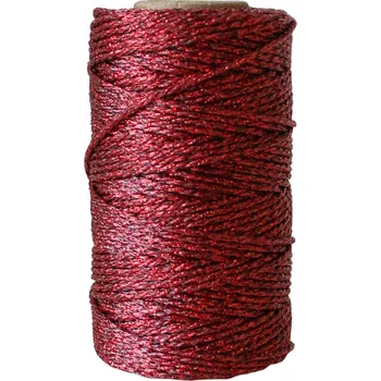 Stuha Bella Rose Třpytivý provázek 50 m – Dark Red Metalic